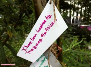 Message of support at the Olympic Park