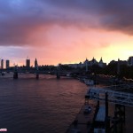 Thames River and Millennium Bridge in London