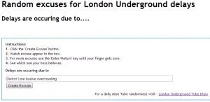 London underground delays generator