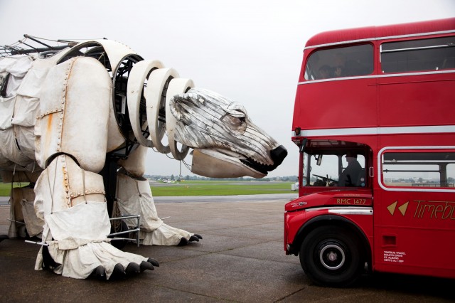 Aurora Giant Polar Bear with London Bus