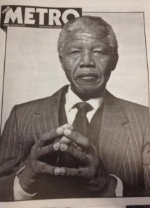Nelson Mandela on Metro front page