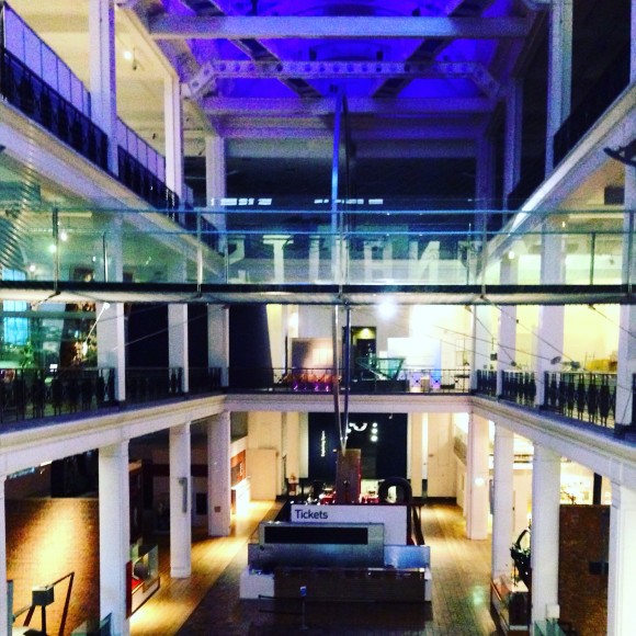 Inside the empty Science Museum in London at night