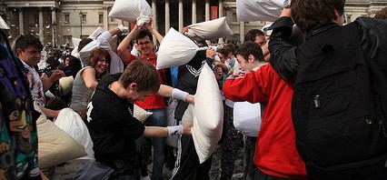 International Pillow Fight via Shimelle (Flickr)