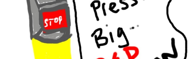 Big red stop button on the bus. Mmm